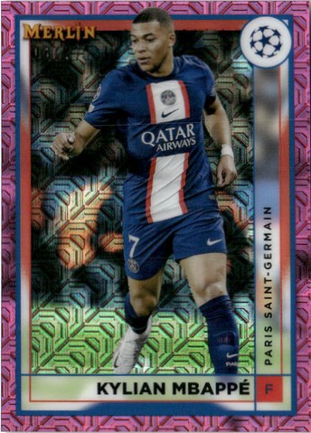 Kylian Mbappe 2022 Topps Merlin Chrome Purple Mojo Refractor /275