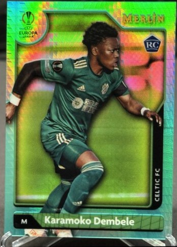 Karamoko Dembele 2021 Topps Chrome Merlin UEFA Aqua Prism