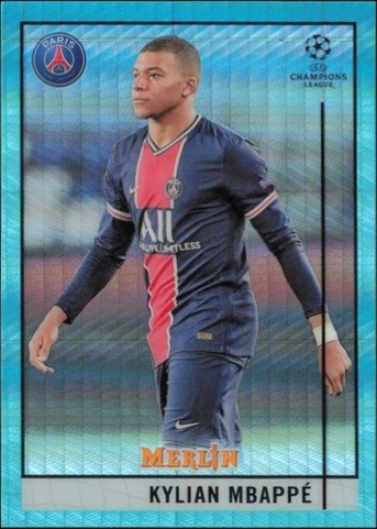 Kylian Mbappe 2020 Topps Merlin Chrome Aqua Prism