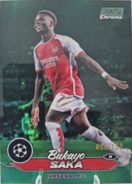Bukayo Saka 2023 Topps Stadium Club Chrome Gold /150