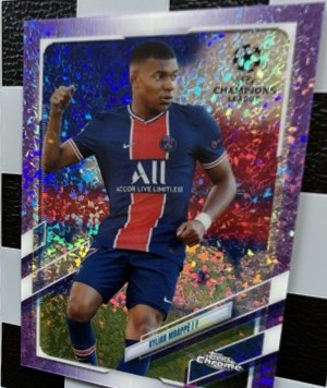 Kylian Mbappe 2020 Topps Chrome UCL Purple Mini-Diamond /250
