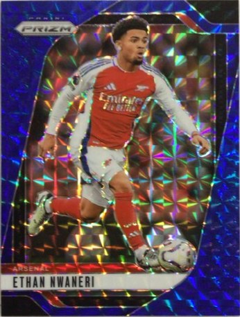 Ethan Nwaneri 2024 Panini Prizm Premier League Blue Mosaic Prizm #31