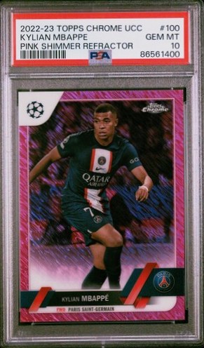 Kylian Mbappe Topps Chrome Pink Shimmer Refractor /250