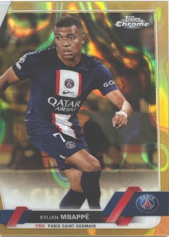 Kylian Mbappe 2022 Topps Chrome Gold Lava /35
