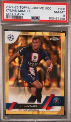 Kylian Mbappe Topps Chrome Gold Lava Refractor