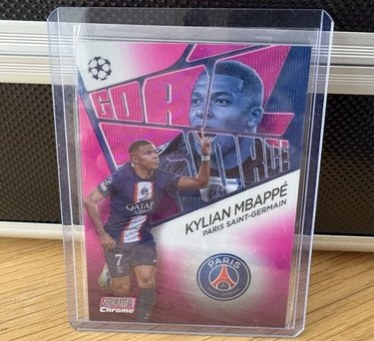 Kylian Mbappe 2022 Topps Stadium Club Chrome Pink Wave
