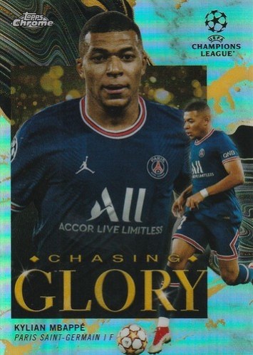 Kylian Mbappe 2021 Topps Chrome Aqua /199