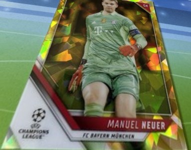 Manuel Neuer 2021 Topps Chrome UCL Sapphire Yellow /99