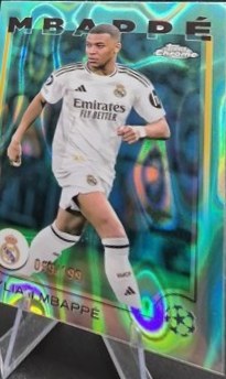 Kylian Mbappe 2024 Topps Chrome Aqua /199