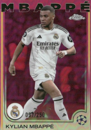 Kylian Mbappe 2025 Topps Champions League Chrome Pink Refractor /250