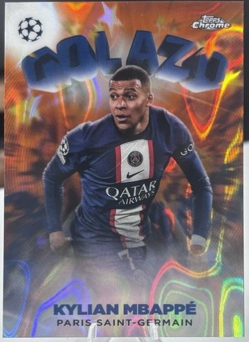 Kylian Mbappe 2022 Topps Chrome Orange Lava Refractor