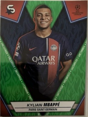 Kylian Mbappe 2023 Topps Superstars UEFA Champions League Green Holo