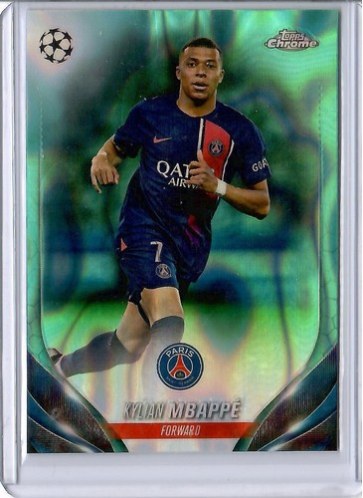 Kylian Mbappe 2023 Topps Chrome Aqua Lava Refractor