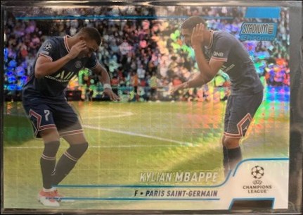 Kylian Mbappe 2021 Topps Stadium Club Chrome Blue Prism Refractor