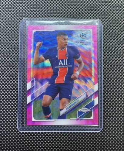 Kylian Mbappe 2020 Topps Chrome Pink X Fractor