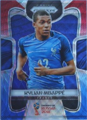 Kylian Mbappe 2018 Panini Prizm FIFA World Cup Russia Red White Blue Wave Prizm