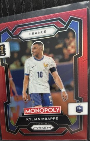 Kylian Mbappe 2026 Panini Monopoly Prizm World Cup Red Prizm