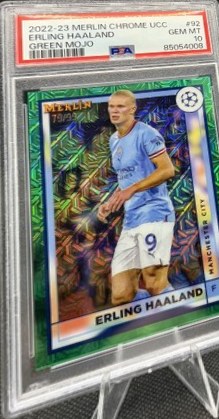 Erling Haaland 2022 Topps Merlin Chrome Green Mojo /99
